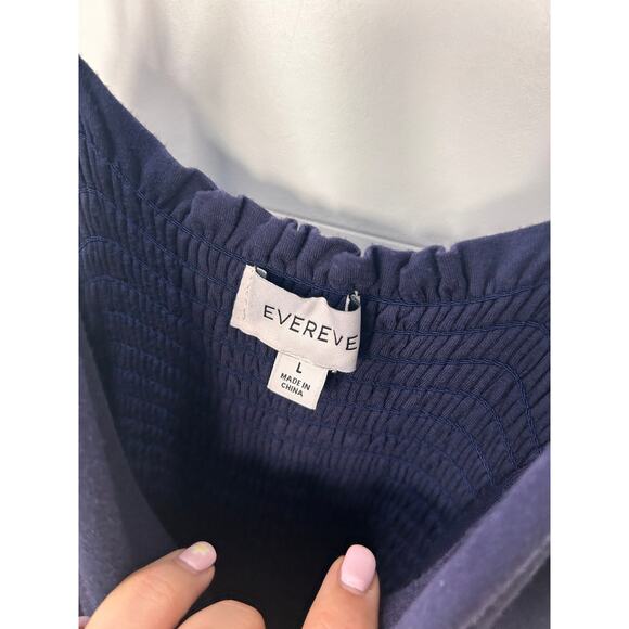 Evereve Sleeveless Maxi Dress Spaghetti Straps Garden Party Navy Blue Size Large - Picture 8 of 11